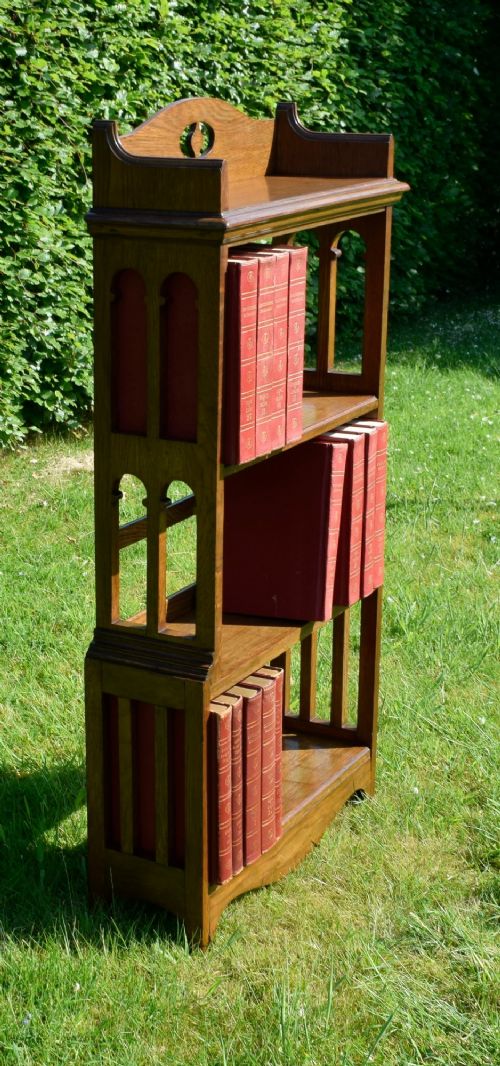 ARTS CRAFTS OAK BOOKCASE - ADDITIONAL PHOTO 5