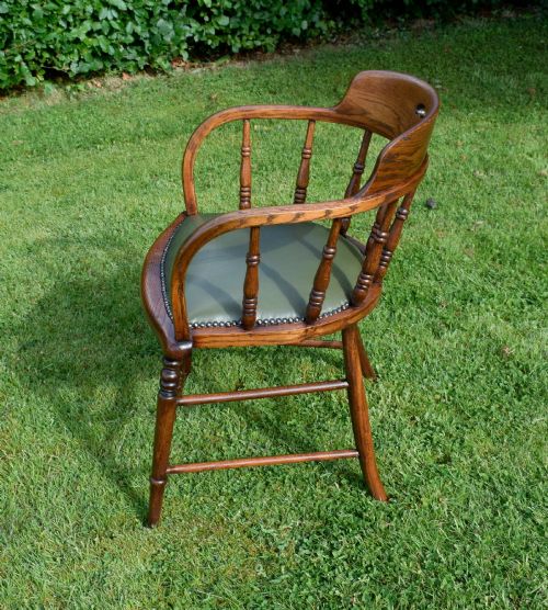 EARLY 20TH CENTURY OAK DESK CHAIR - ADDITIONAL PHOTO 5