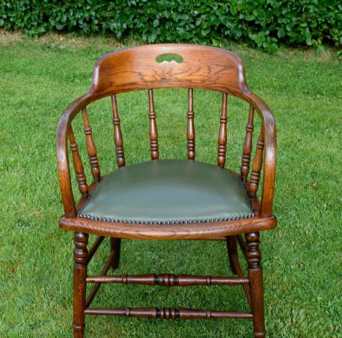 EARLY 20TH CENTURY OAK DESK CHAIR - ADDITIONAL PHOTO 8