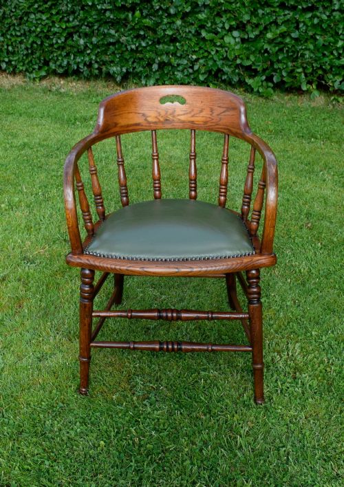 EARLY 20TH CENTURY OAK DESK CHAIR - ADDITIONAL PHOTO 9