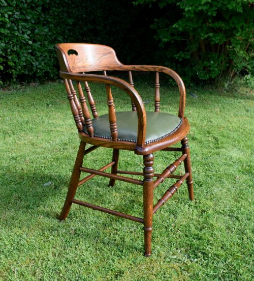 EARLY 20TH CENTURY OAK DESK CHAIR - ADDITIONAL PHOTO 11