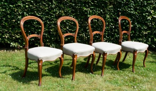 SET OF 4 VICTORIAN WALNUT DINING CHAIRS - ADDITIONAL PHOTO 1