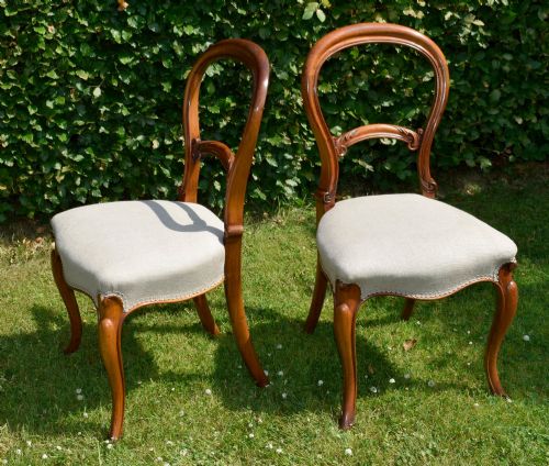 SET OF 4 VICTORIAN WALNUT DINING CHAIRS - ADDITIONAL PHOTO 6