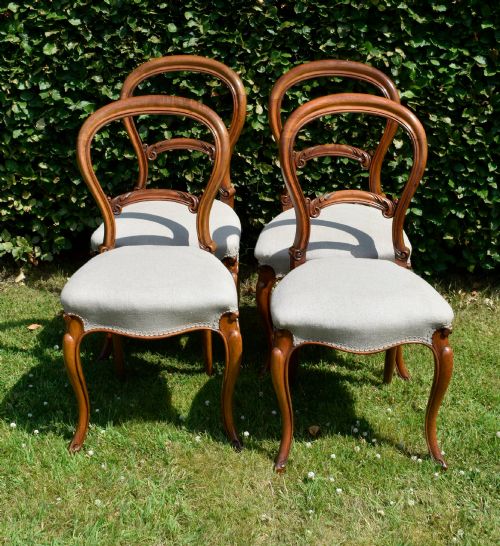 SET OF 4 VICTORIAN WALNUT DINING CHAIRS - ADDITIONAL PHOTO 13