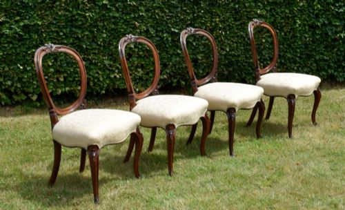 SET OF 4 VICTORIAN WALNUT DINING CHAIRS - ADDITIONAL PHOTO 2