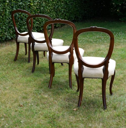 SET OF 4 VICTORIAN WALNUT DINING CHAIRS - ADDITIONAL PHOTO 7