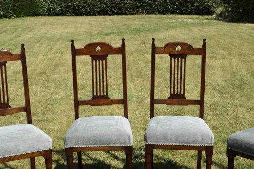 SET OF 4 ARTS CRAFTS OAK DINING CHAIRS - ADDITIONAL PHOTO 2