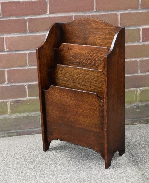ARTS CRAFTS OAK MAGAZINE RACK - ADDITIONAL PHOTO 1