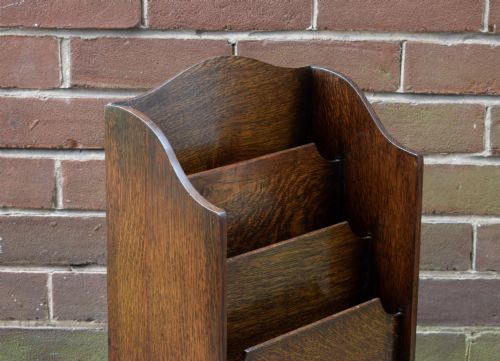 ARTS CRAFTS OAK MAGAZINE RACK - ADDITIONAL PHOTO 6