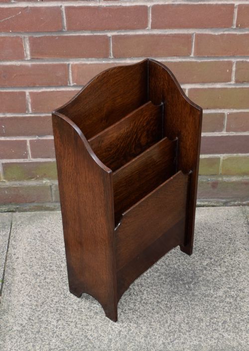 ARTS CRAFTS OAK MAGAZINE RACK - ADDITIONAL PHOTO 7