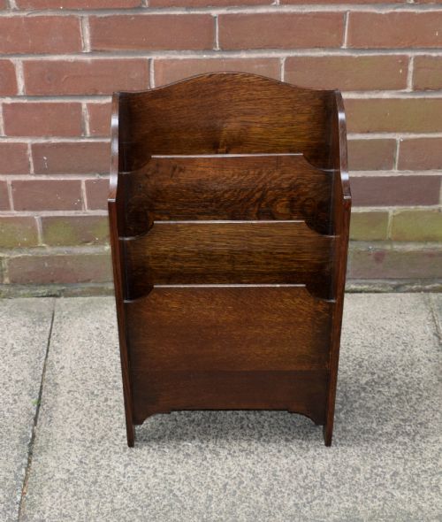 ARTS CRAFTS OAK MAGAZINE RACK - ADDITIONAL PHOTO 9