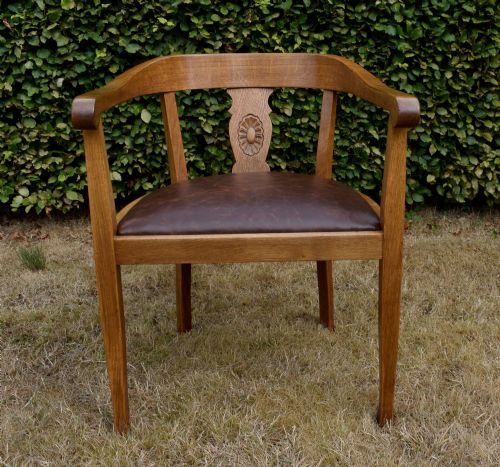 Desk Chair Oak Early 20th Century
