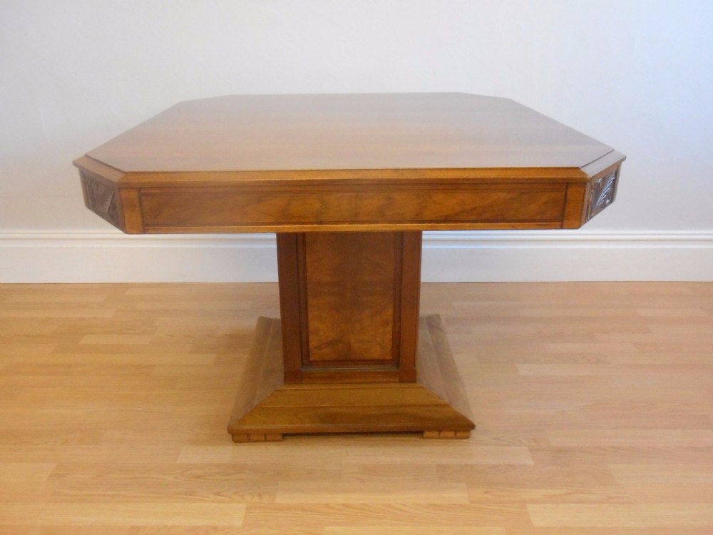 Antique Art Deco Walnut Dining Table (Circa 1920)