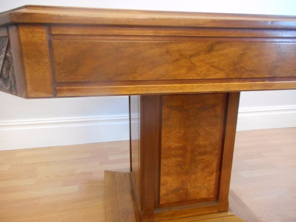 Antique Art Deco Walnut Dining Table (Circa 1920) View VIII