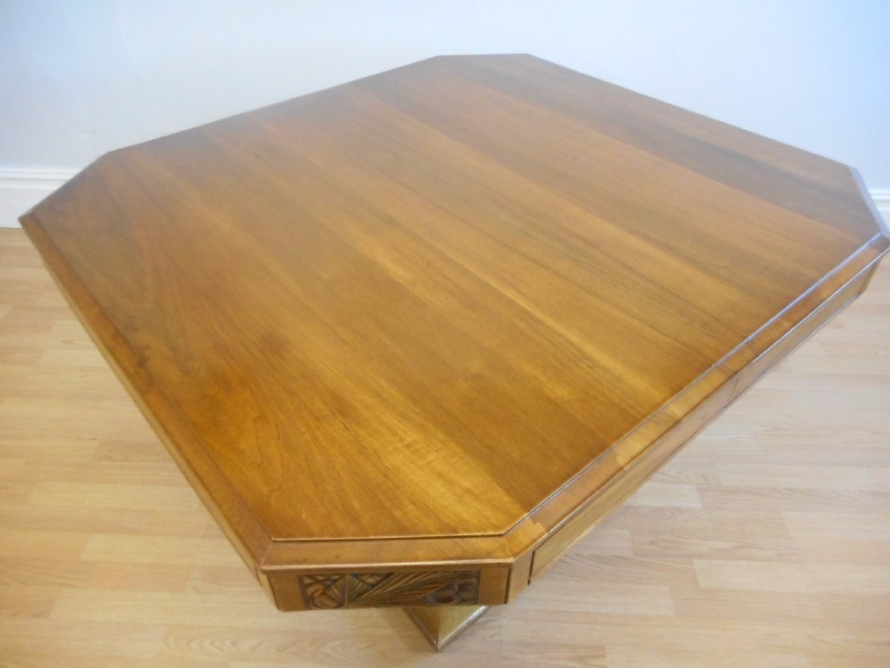 Antique Art Deco Walnut Dining Table (Circa 1920) View IX