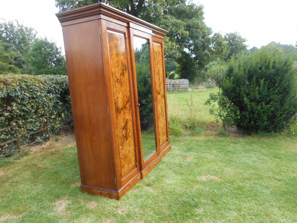 Antique Victorian Walnut 3 Door Wardrobe View II