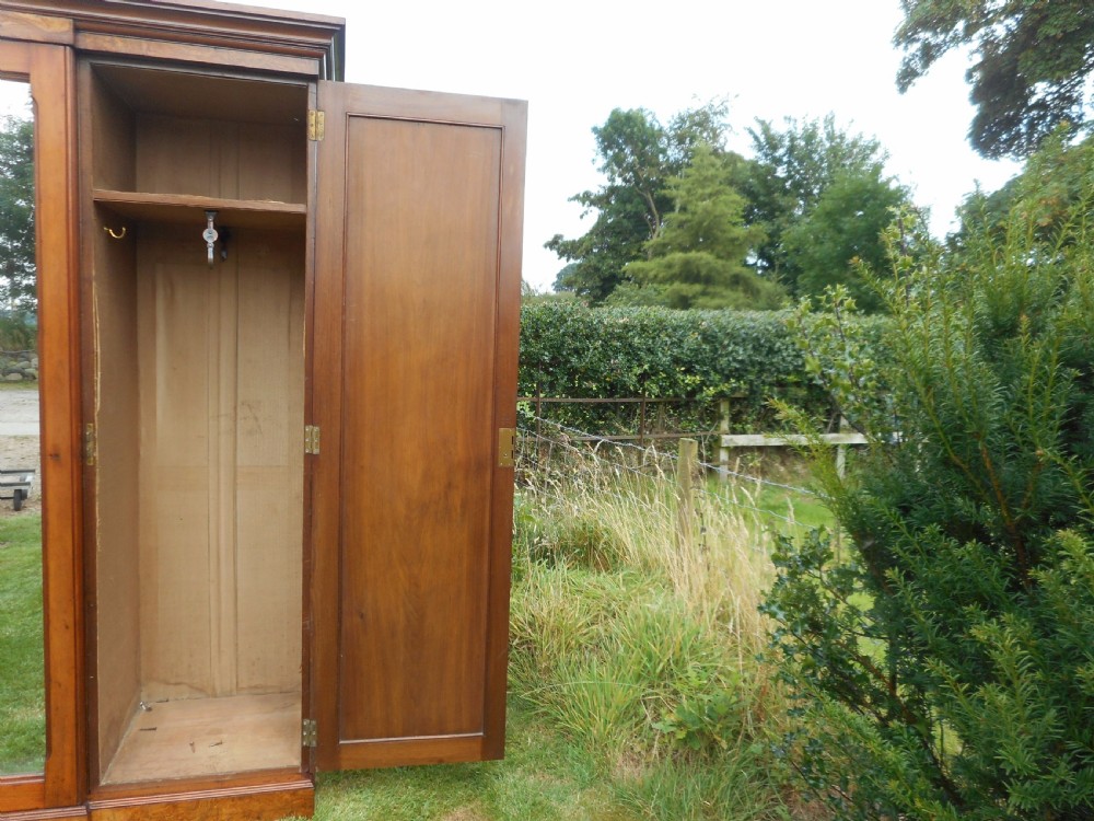 Antique Victorian Walnut 3 Door Wardrobe View IX