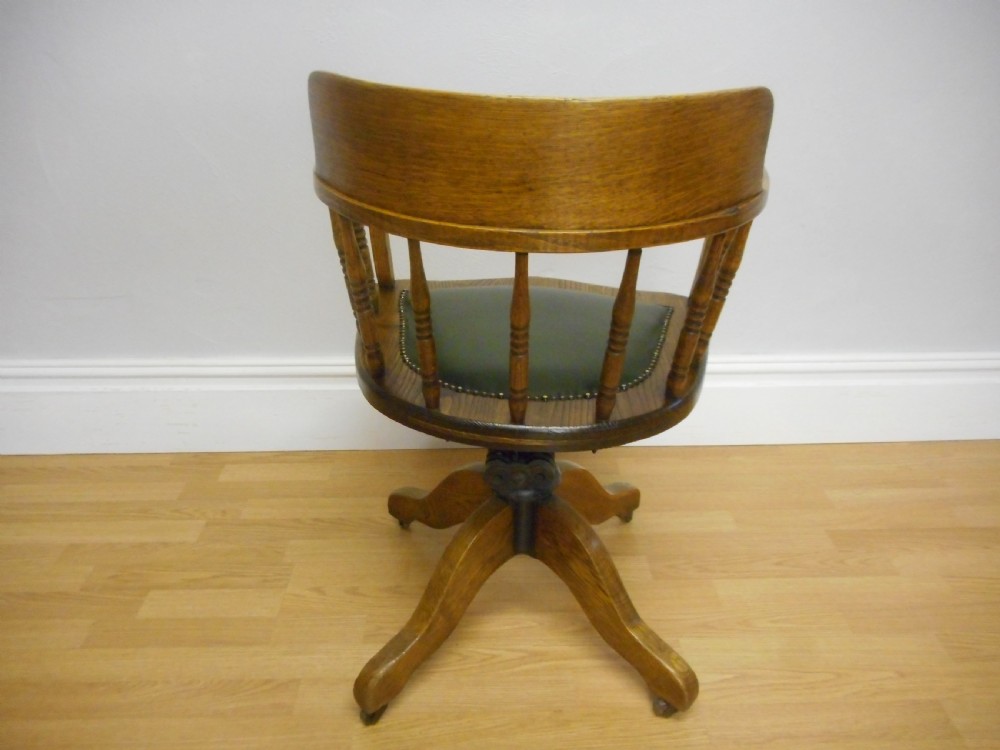Antique Oak Office Swivel Chair View III