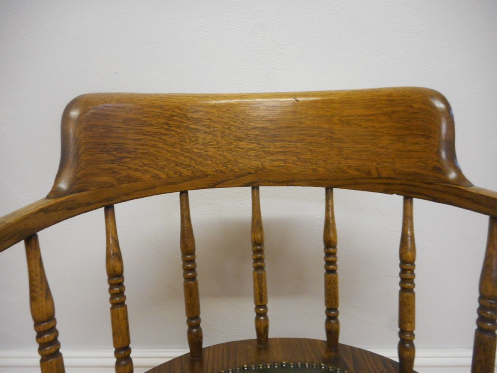 Antique Oak Office Swivel Chair View V