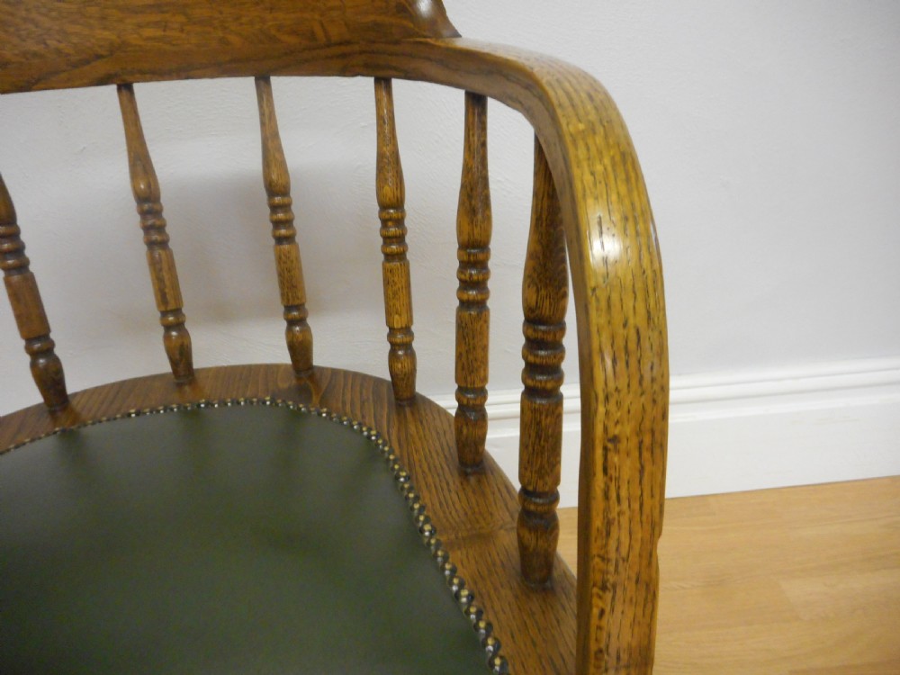 Antique Oak Office Swivel Chair View VI