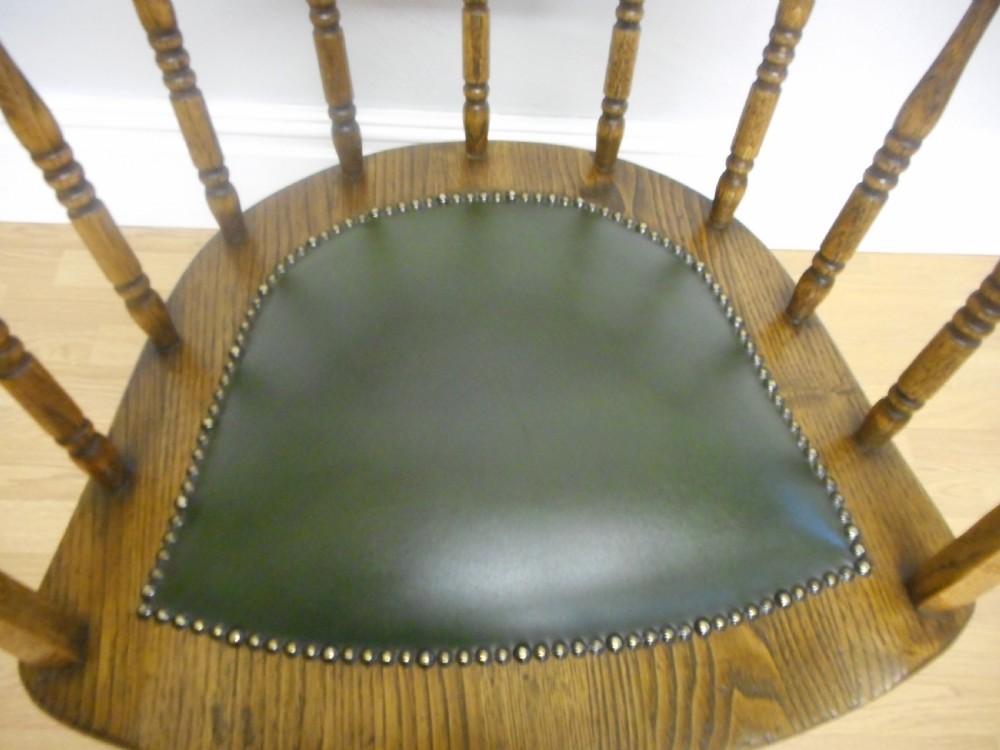 Antique Oak Office Swivel Chair View VIII