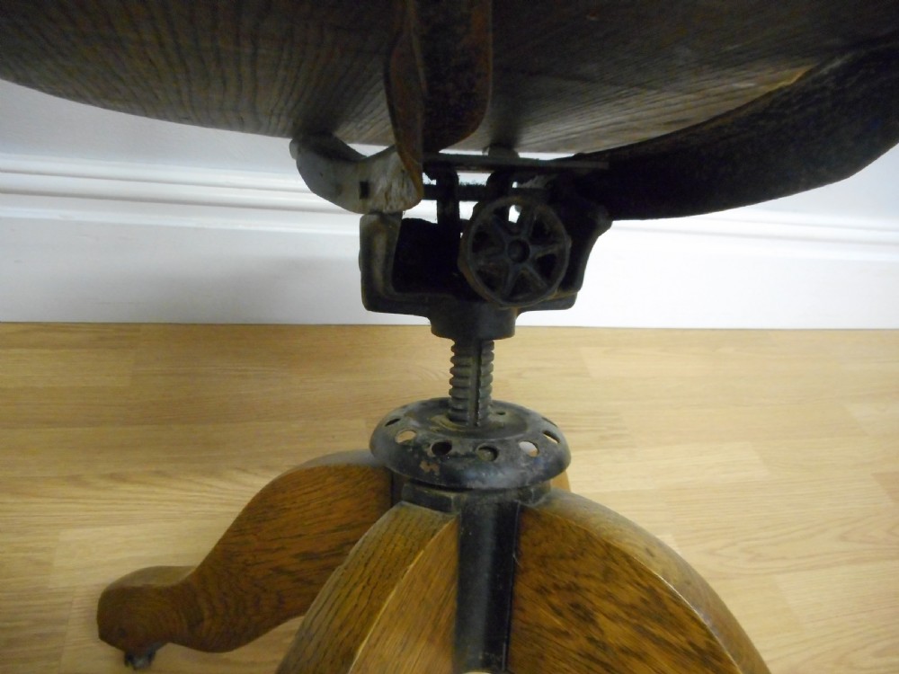Antique Oak Office Swivel Chair View X