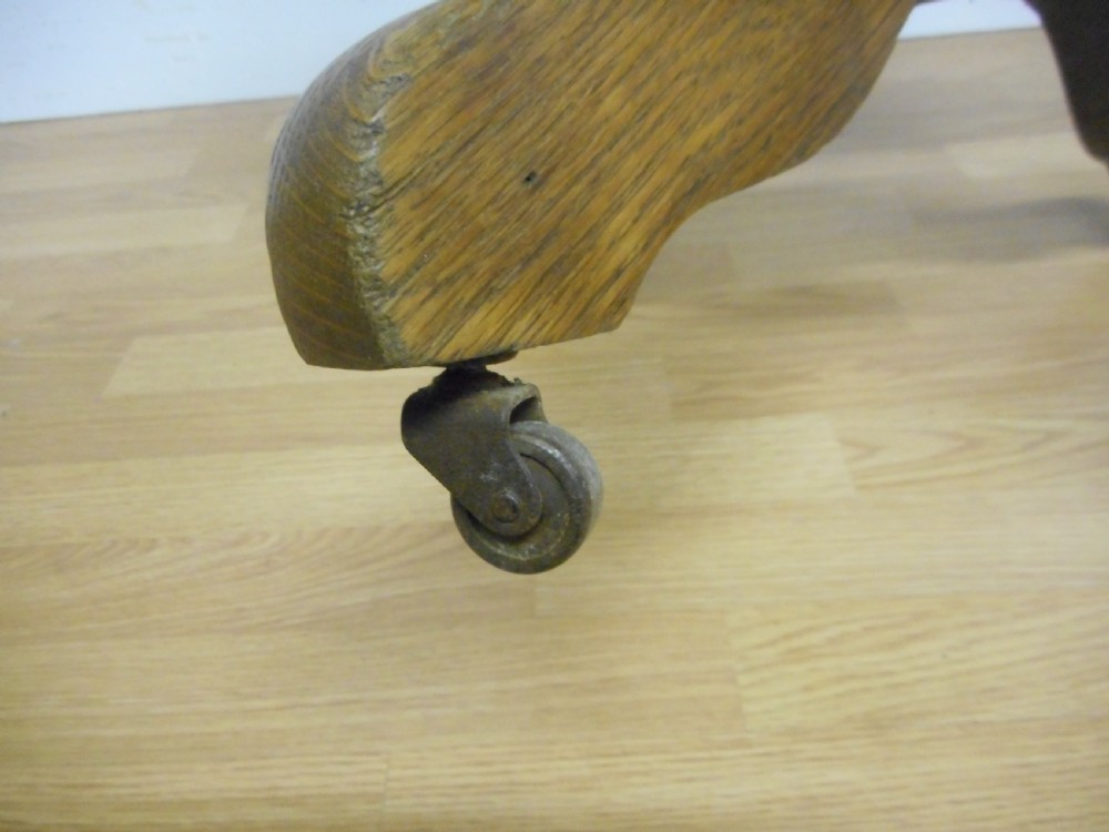 Antique Oak Office Swivel Chair View XI
