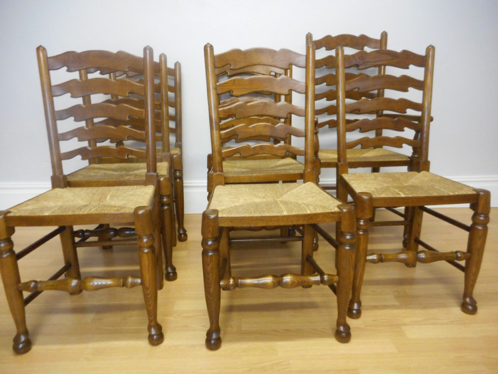Antique 8 Ladder Back Chairs