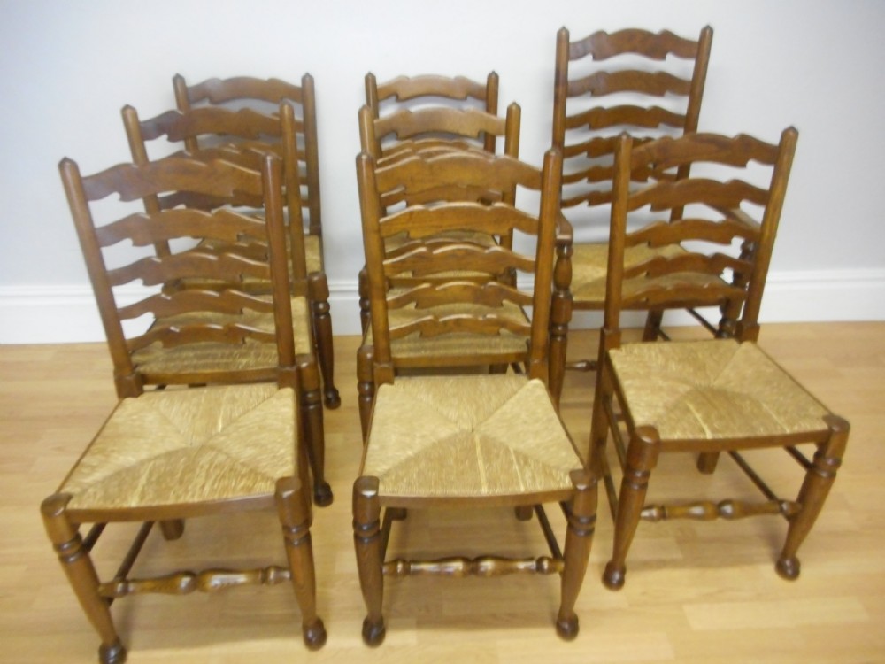 Antique 8 Ladder Back Chairs View IV