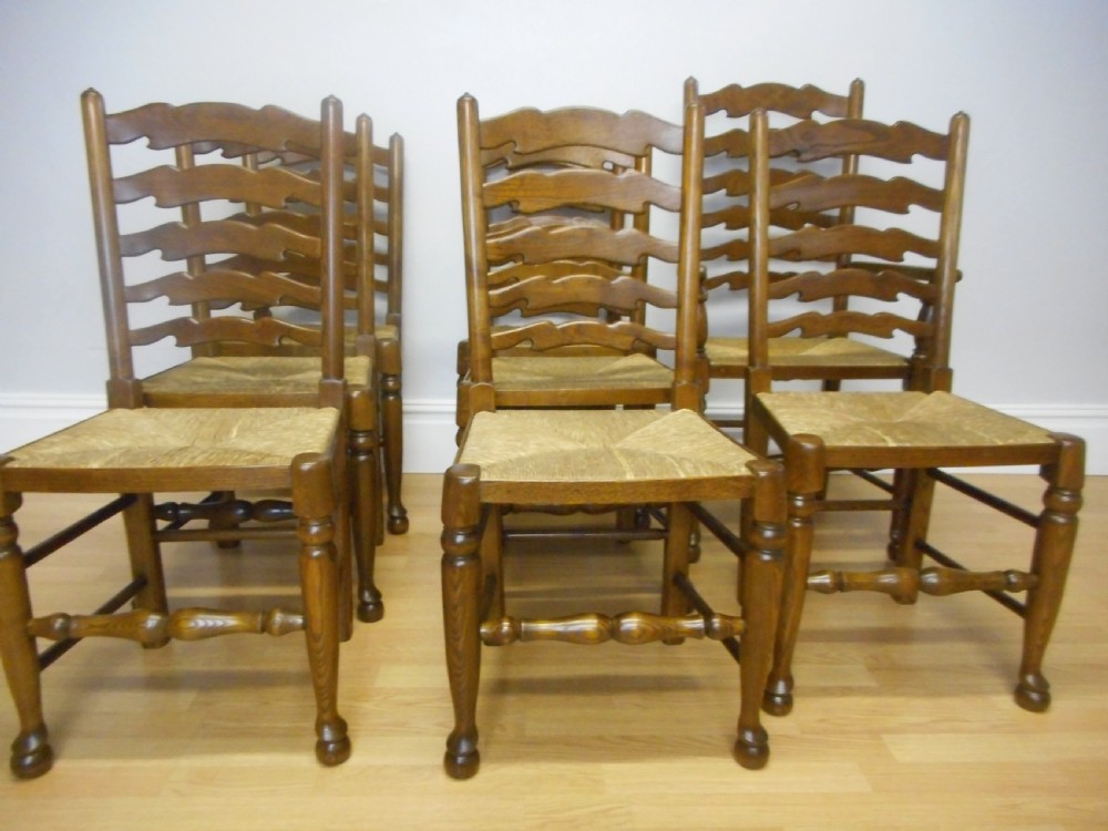 Antique 8 Ladder Back Chairs View V