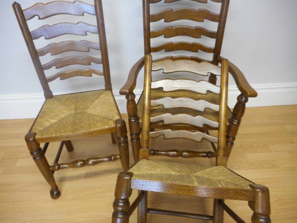 Antique 8 Ladder Back Chairs View IX