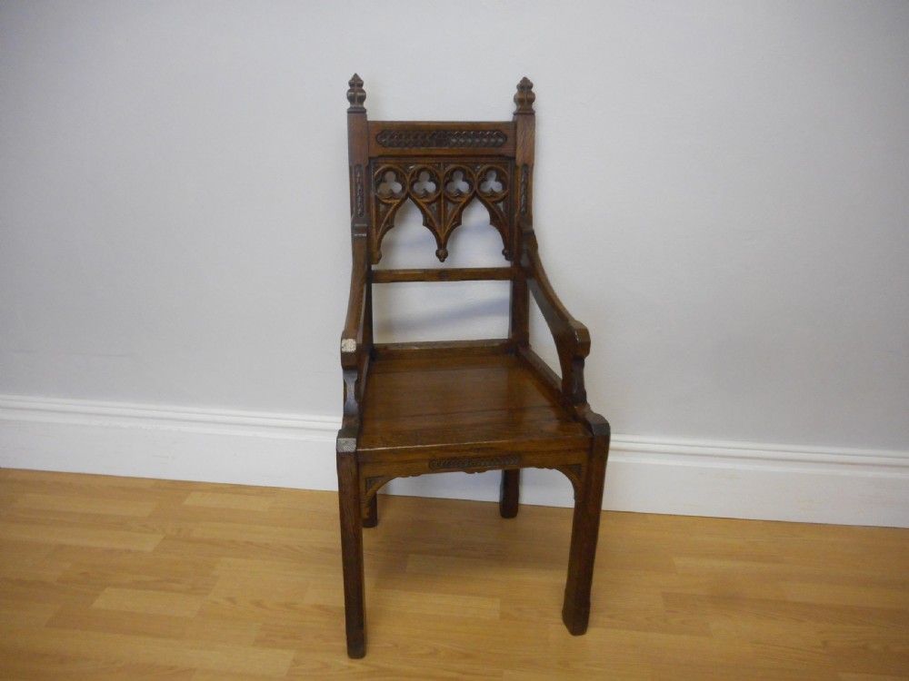 Antique Gothic Arm Chair View IV