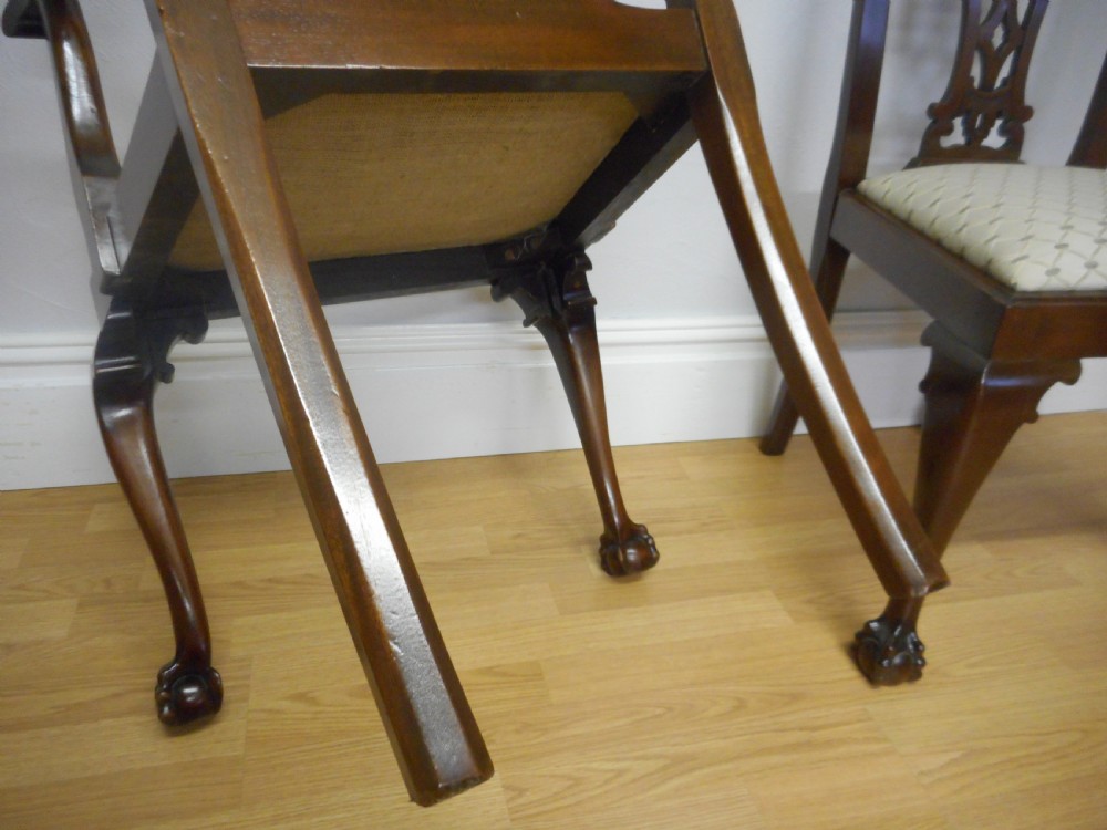 Antique Set of 6 Chippendale Dining Chairs View XV