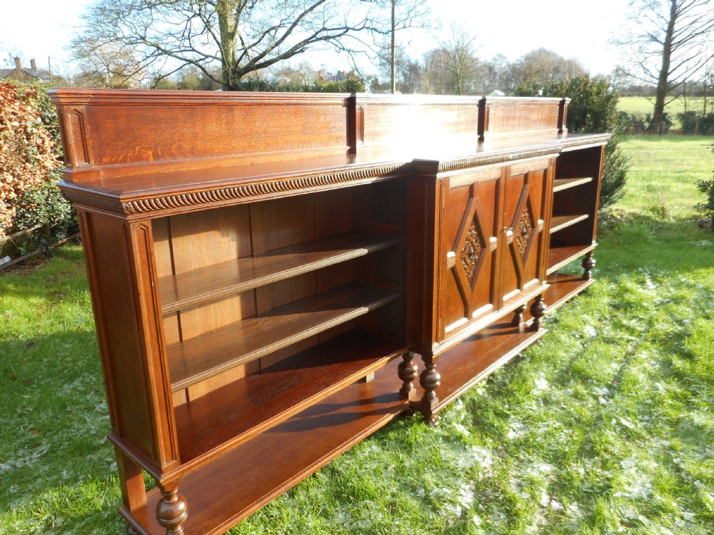 Arts & Crafts Oak Bookcase 11ft 

 View II
