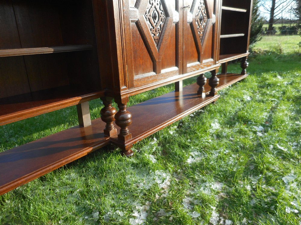 Arts & Crafts Oak Bookcase 11ft 

 View VI