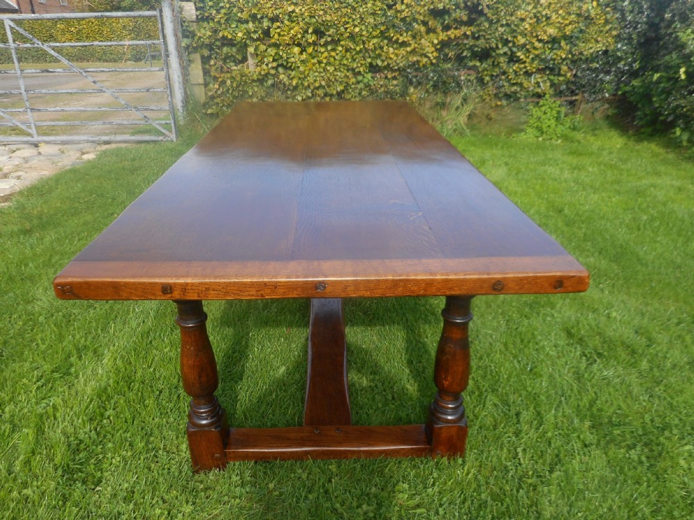 Antique Oak Refectory Dinning Table View III