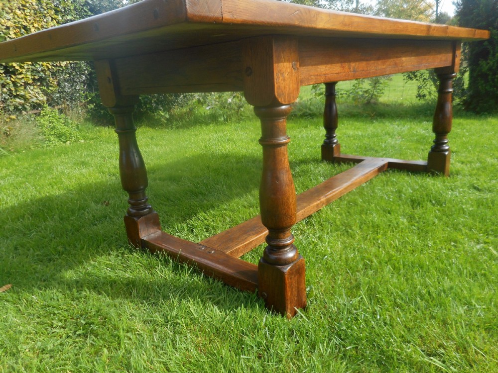 Antique Oak Refectory Dinning Table View VII