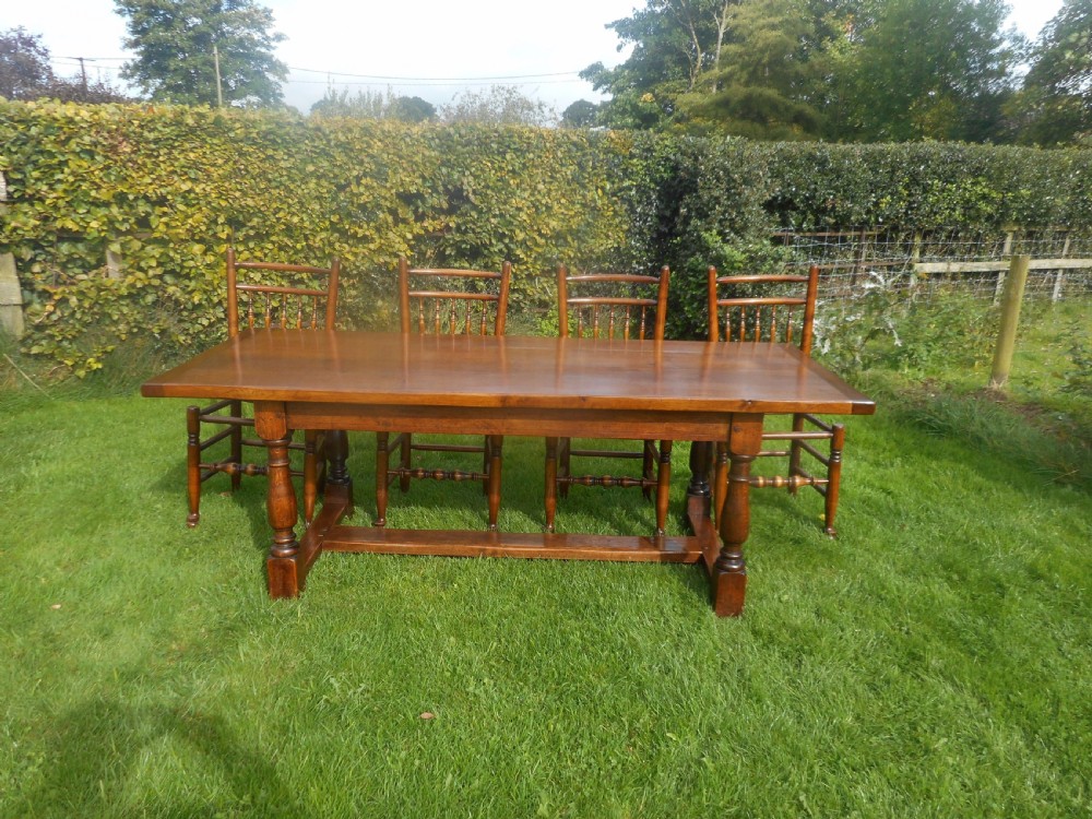 Antique Oak Refectory Dinning Table View IX