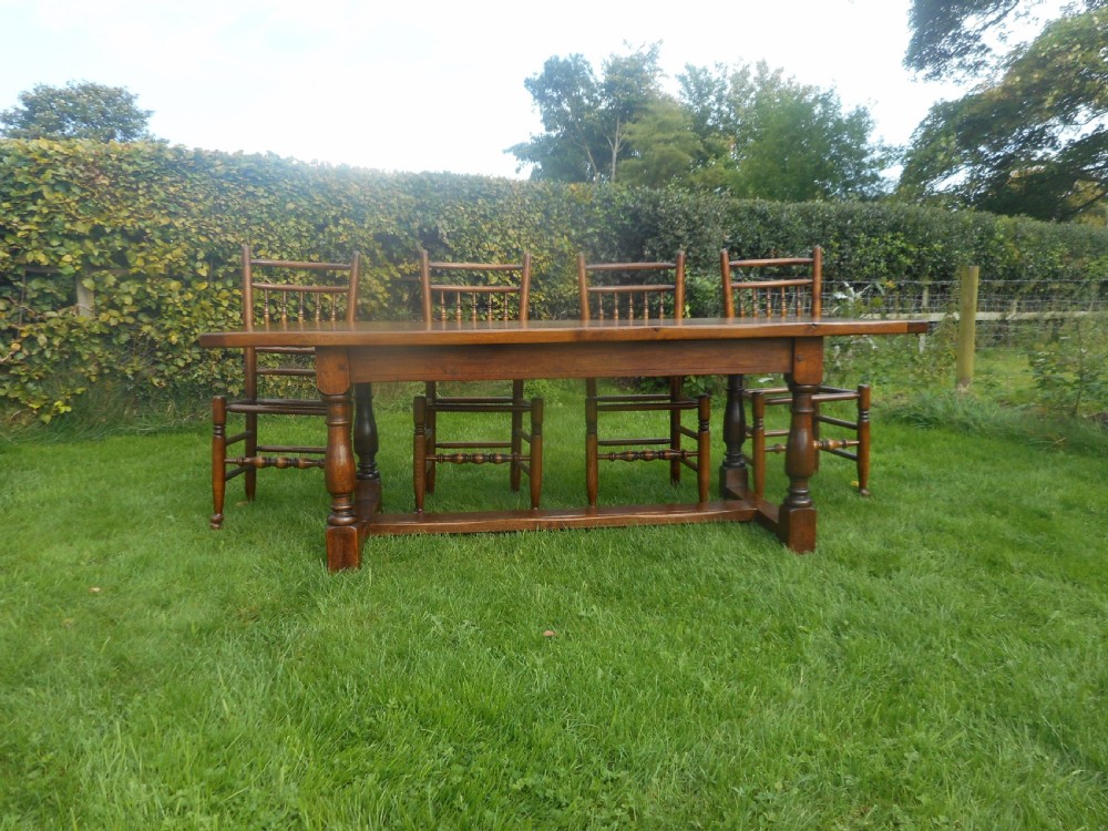Antique Oak Refectory Dinning Table View XI