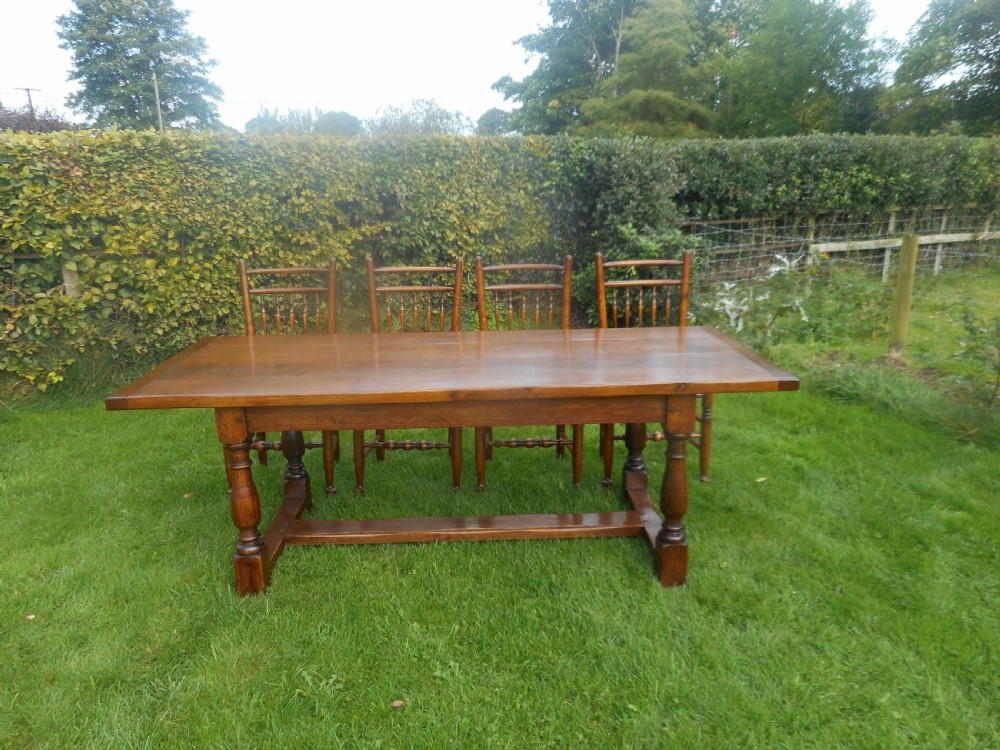 Antique Oak Refectory Dinning Table View XII