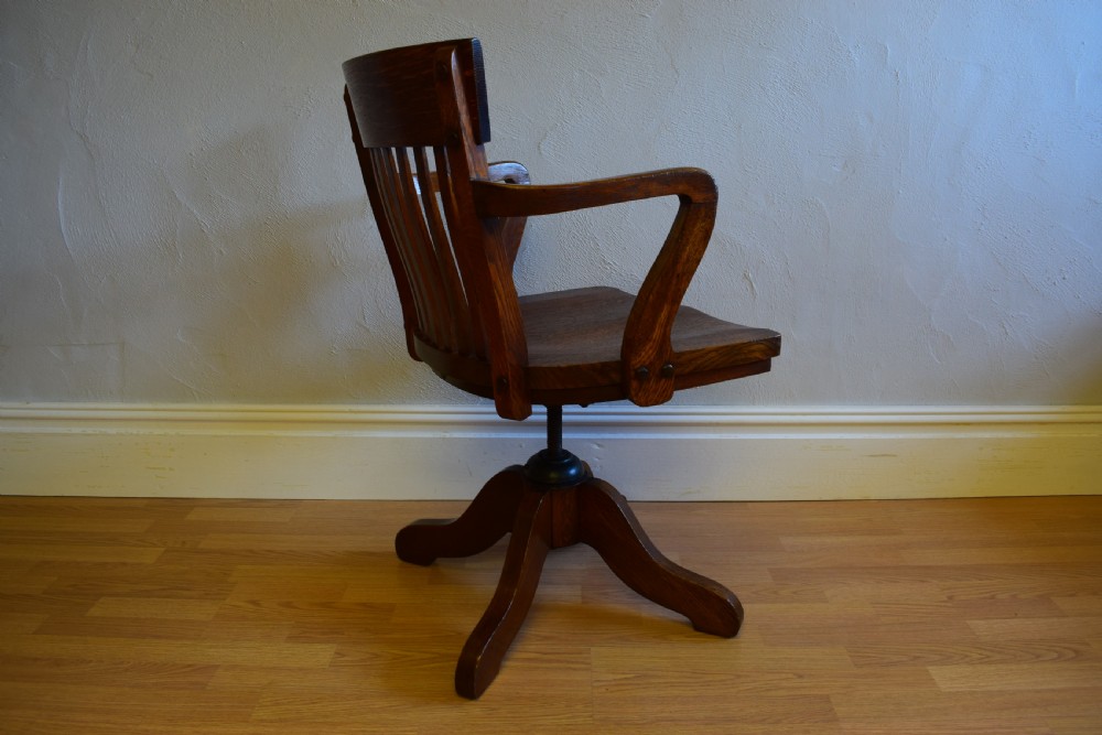 Antique Edwardian Swivel Office Chair View VIII