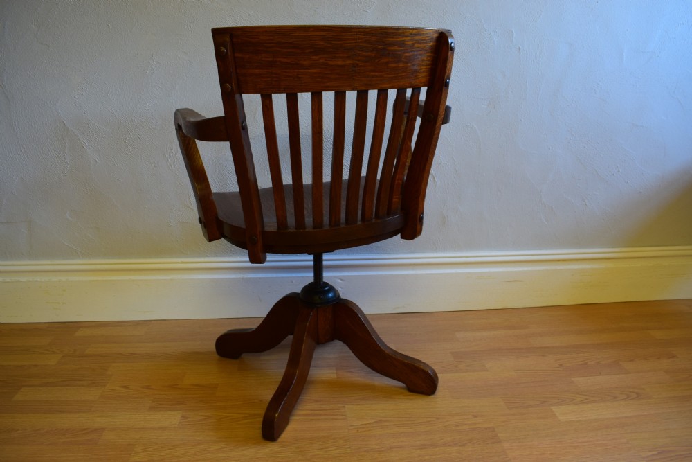 Antique Edwardian Swivel Office Chair View IX