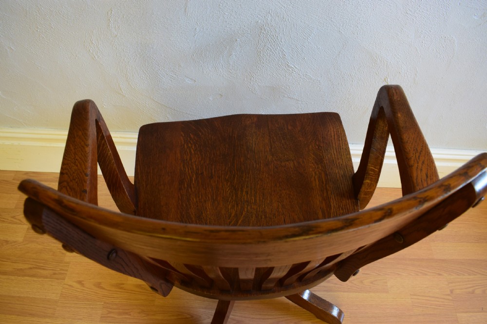 Antique Edwardian Swivel Office Chair View X