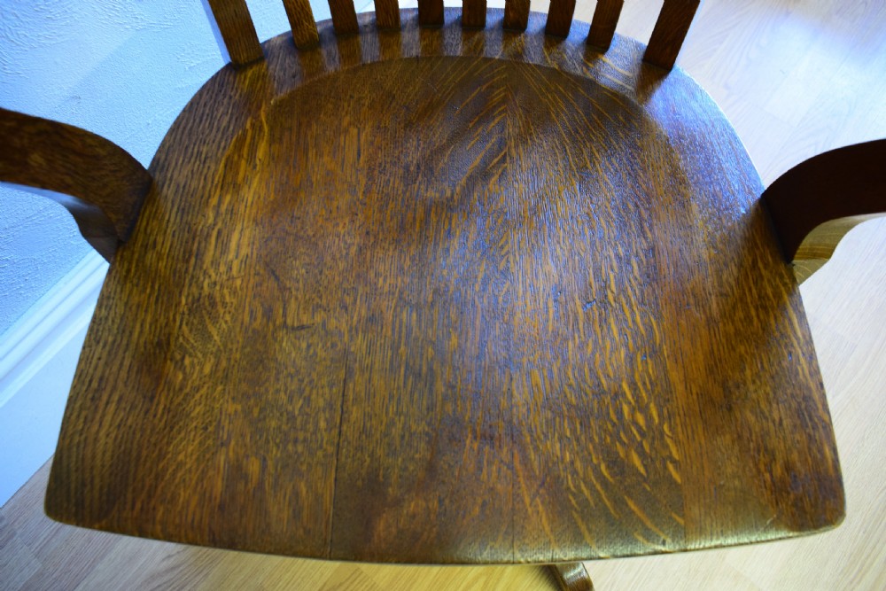 Antique Edwardian Swivel Office Chair View XI