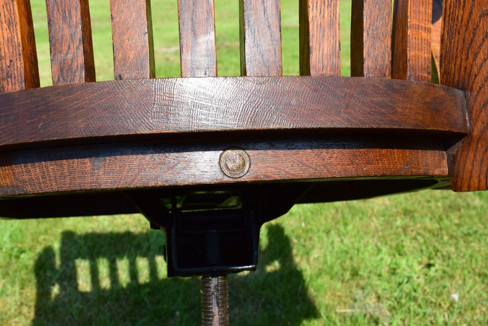 Antique Edwardian Swivel Office Chair View XIV