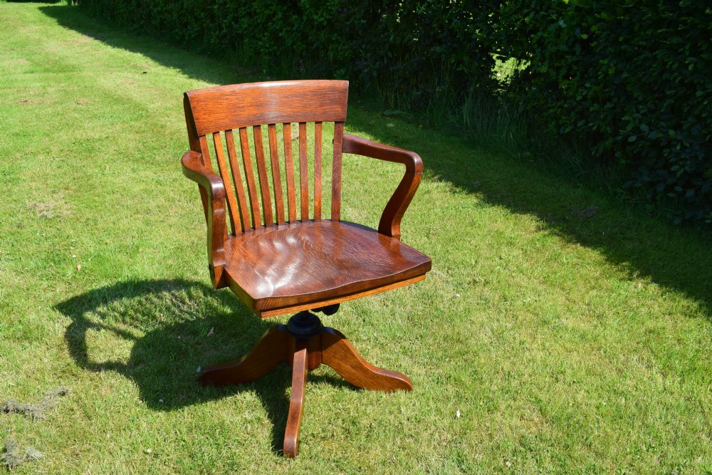 Antique Edwardian Swivel Office Chair View XV