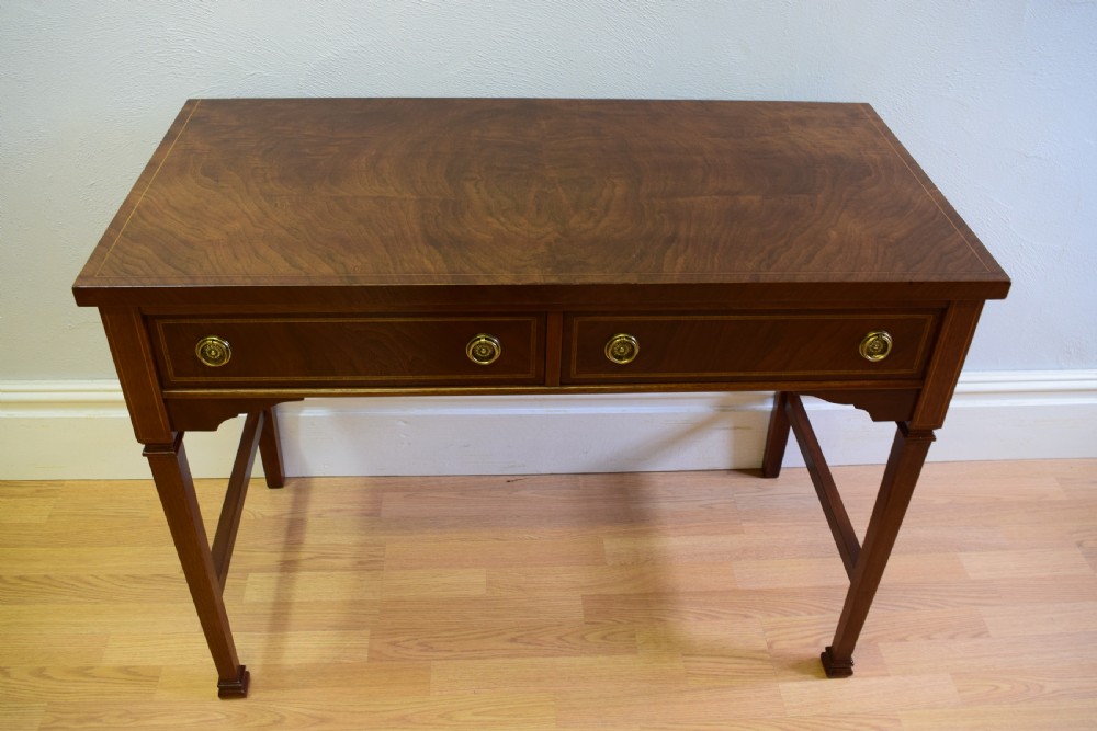 Antique Walnut 2 Drawer Side Table View VI