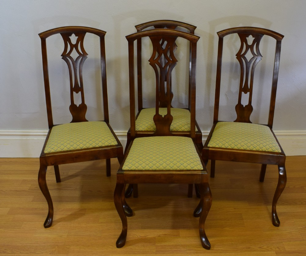 Antique Set of 4 Late Victorian High Back Dinning Chairs View III
