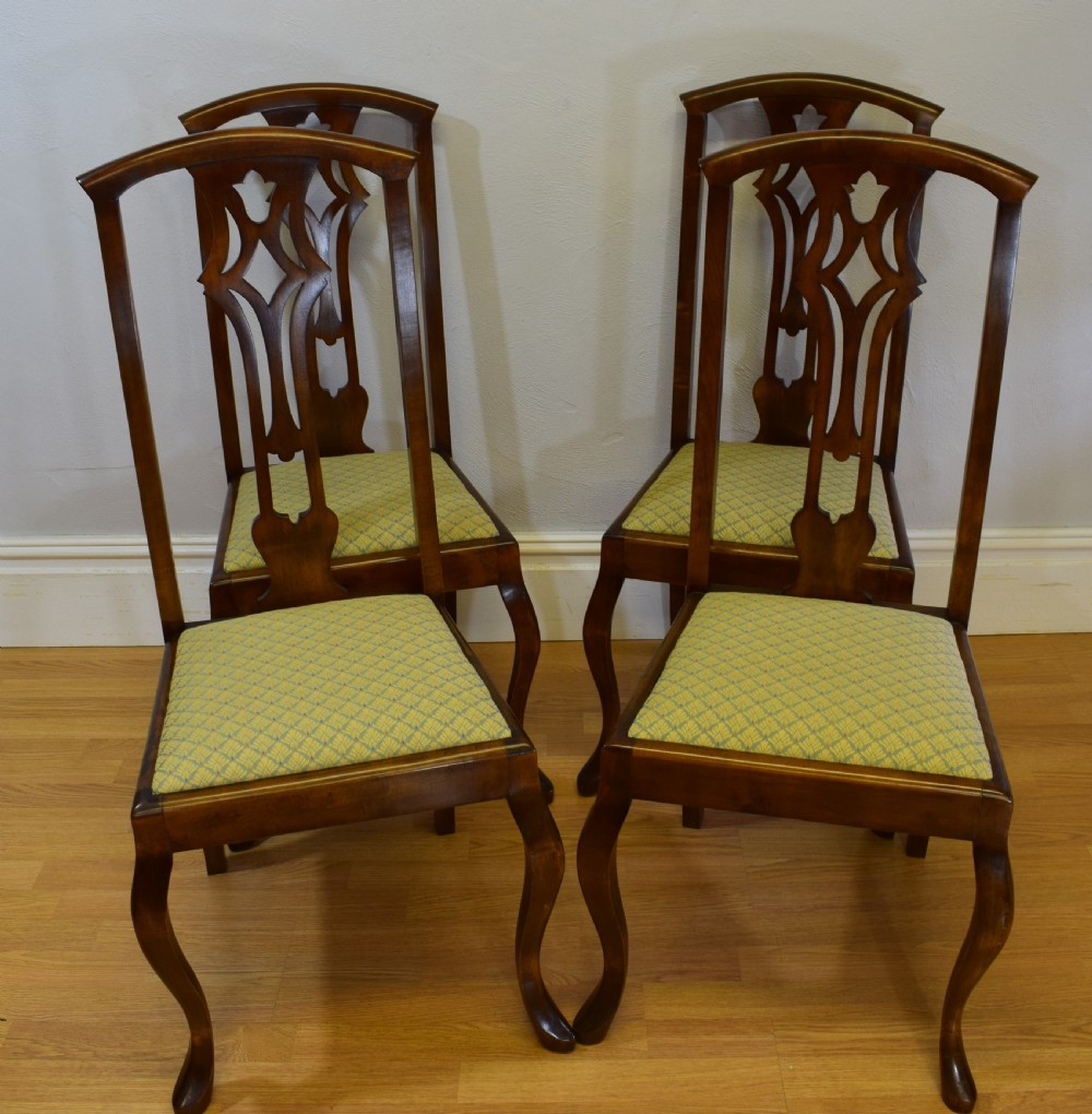 Antique Set of 4 Late Victorian High Back Dinning Chairs View IV