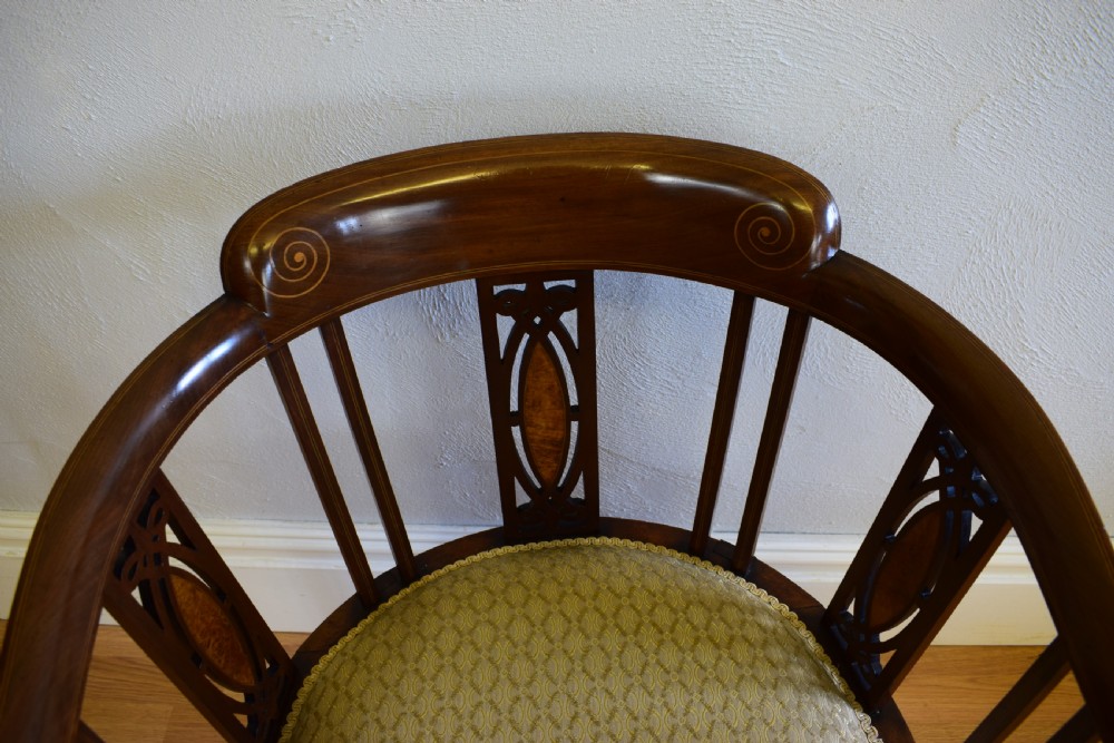 Edwardian Inlaid Tub Arm Chair View III